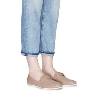 MERCEDES CASTILLO Taupe Leather Slip-On Loafers